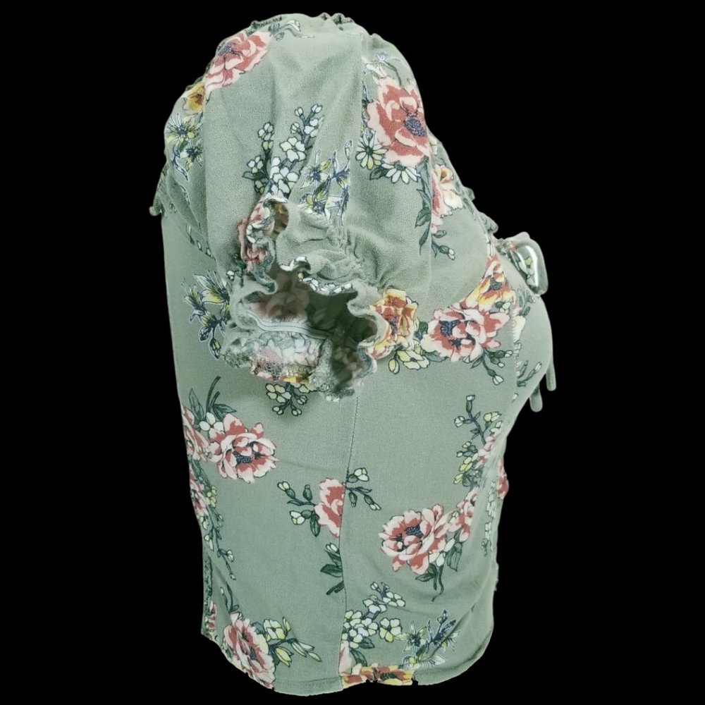 Lace Up Floral Prairie Top - Picture 4 of 5